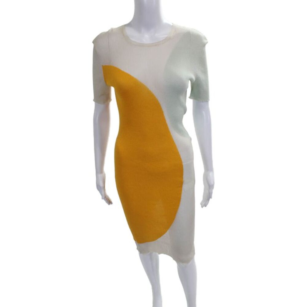 Stella McCartney Womens Bodycon Multicolor Silk Dress Knee-Length Size 40
